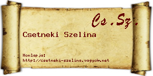 Csetneki Szelina névjegykártya